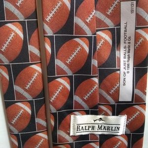 Ralph Marlin Tie Men's 1996 Son Of Just Balls - Football 151131 Blk/Brwn/Wht EUC